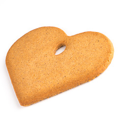 Image showing Christmas decoration: heart shaped gingerbread 