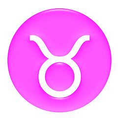 Image showing Taurus 3D Pink Gel Framed