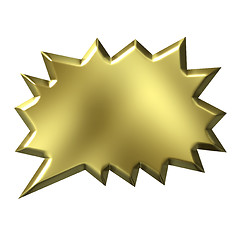 Image showing 3D Golden Shout Bubble
