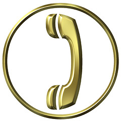 Image showing 3D Golden Telephone Sign