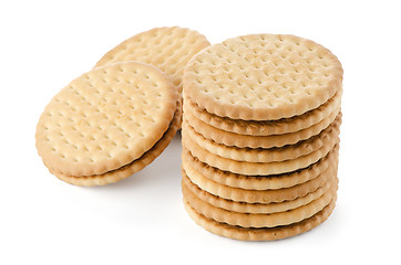 Image showing Sandwich biscuits with chocolate filling