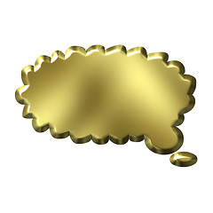 Image showing 3D Golden Thought Bubble