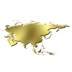 Image showing Asia 3D Golden Map
