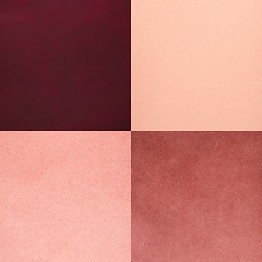 Image showing Set of pink leather samples