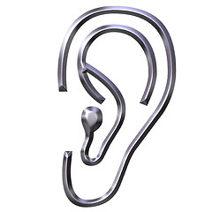 Image showing 3D Silver Human Ear