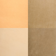 Image showing Set of beige leather samples