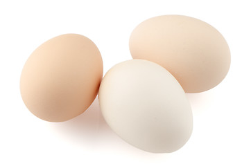 Image showing Three eggs on white 