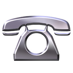 Image showing 3D Silver Telephone