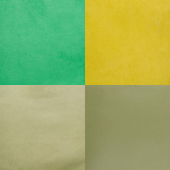 Image showing Set of green leather samples