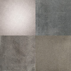 Image showing Set of grey leather samples