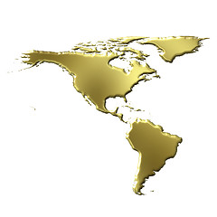 Image showing America 3D Golden Map