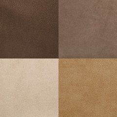 Image showing Set of brown leather samples