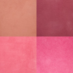 Image showing Set of pink leather samples