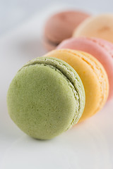 Image showing Macarons on a white plate