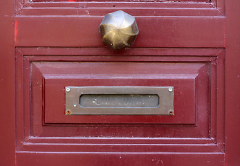 Image showing Door knob and letter slot