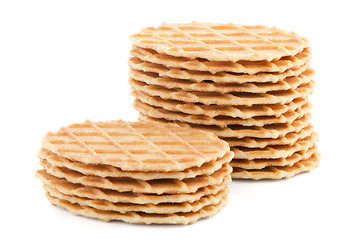 Image showing Pile of sweet waffles