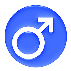 Image showing Male Symbol 3D Blue Gel Framed