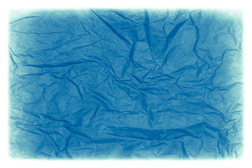 Image showing Blue crumpled paper texture