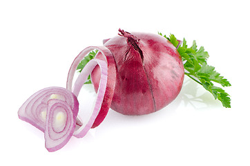 Image showing Red sliced onion