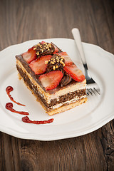 Image showing Chocolate strawberry cake 