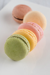 Image showing Macarons on a white plate