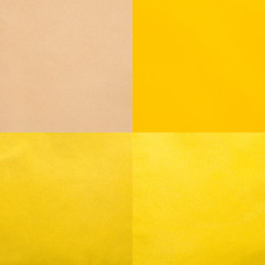 Image showing Set of yellow leather samples