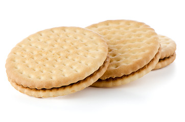 Image showing Sandwich biscuits with chocolate filling