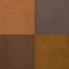 Image showing Set of brown leather samples