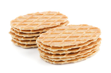 Image showing Pile of sweet waffles