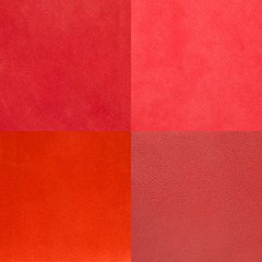 Image showing Set of red leather samples