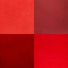 Image showing Set of red leather samples