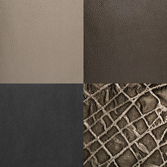 Image showing Set of grey leather samples