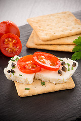 Image showing Crispbread with fromage
