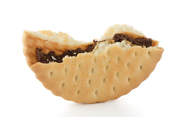 Image showing Half sandwich biscuit with chocolate filling