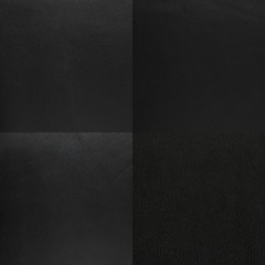 Image showing Set of black leather samples