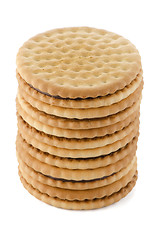 Image showing Sandwich biscuits with chocolate filling