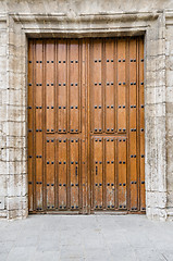 Image showing Old wooden entrance door