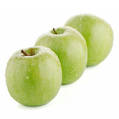 Image showing Three fresh green apples