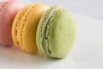 Image showing Macarons on a white plate