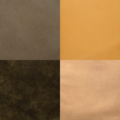 Image showing Set of brown leather samples