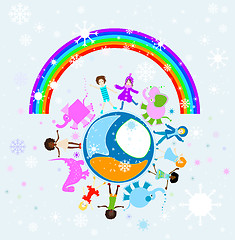 Image showing happy winter children world