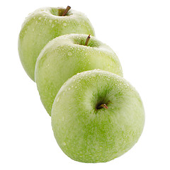 Image showing Three fresh green apples