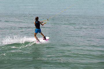 Image showing Young girl wakeboarder