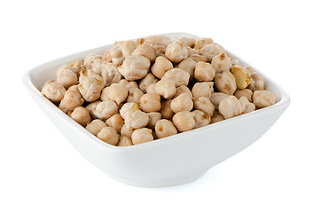 Image showing Closeup of a bowl with chickpeas