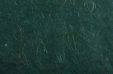 Image showing Stitched green recycled paper