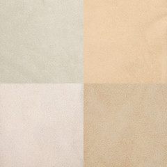 Image showing Set of beige leather samples