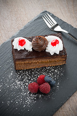 Image showing Piece of chocolate cake