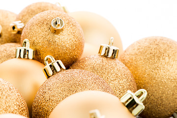 Image showing Golden christmas balls