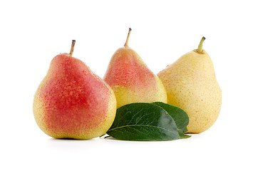 Image showing Three ripe pears