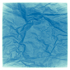 Image showing Blue crumpled paper texture